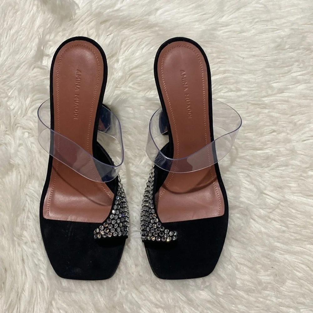 Amina Muaddi Paloma crystal slipper size 36.5EU